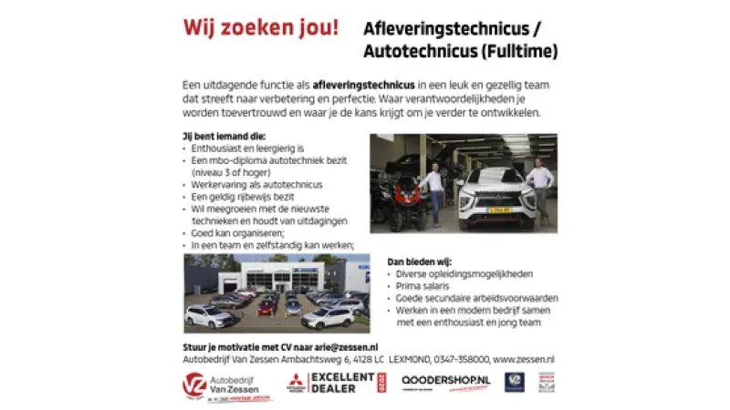 advertentie afleveringstechnicus maat tegel breed
